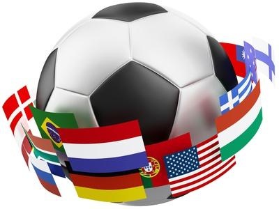 Soccer Ball with World Flags — Globe Poster