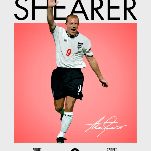 Alan Shearer Poster – Legendary Newcastle United & England Striker Wall Art
