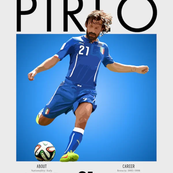 Andrea Pirlo Italy Poster - Iconic Italy Football Print