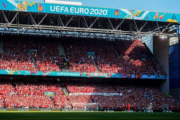 Applause for Christian Eriksen Denmark v Belgium Copenhagen Euro 2020