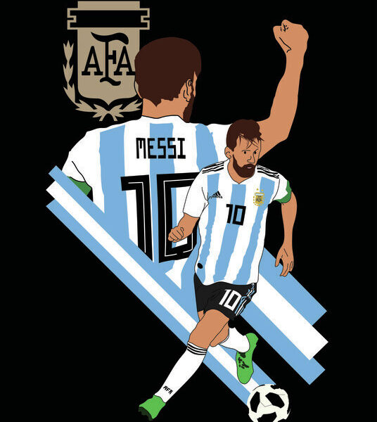 Messi Argentina Captain — World Cup Illustration Poster