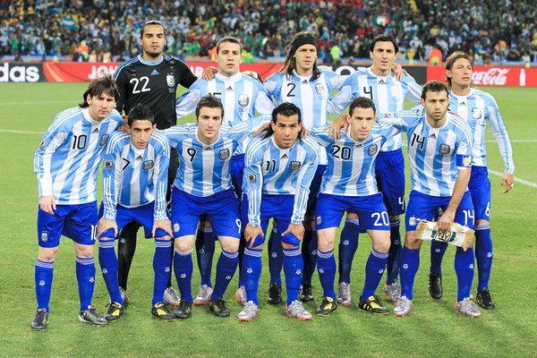 Argentina line up v Mexico in Last 16