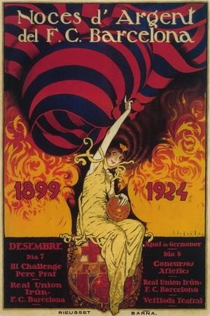 FC Barcelona Silver Anniversary — Vintage Poster (1899-1924)