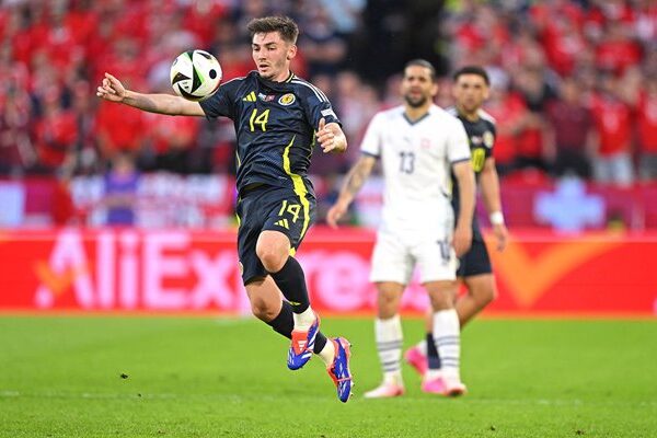 Billy Gilmour Scotland in control v Switzerland Group A Cologne EURO 2024