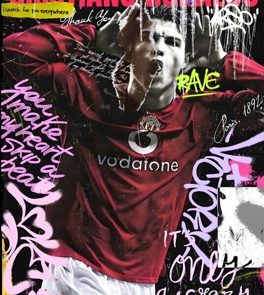 Cristiano Ronaldo — Street Art Collage Poster