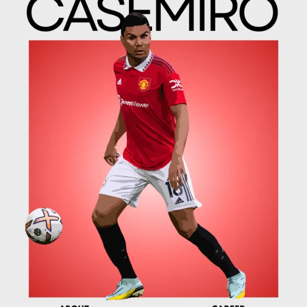 Casemiro Poster – Manchester United & Brazil Midfield Enforcer Print