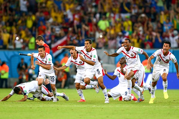Costa Rica celebrate win 2014 World Cup