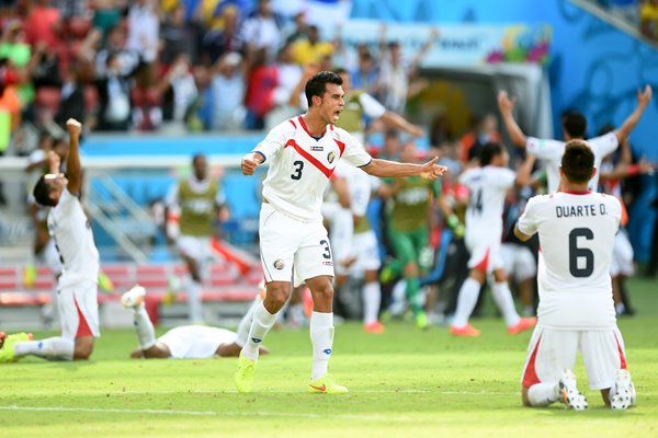 Costa Rica celebrates victory 2014 World Cup