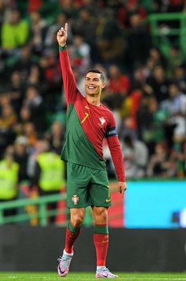 Cristiano Ronaldo Portugal celebrates v Liechtenstein EURO 2024 Qualifying 2023