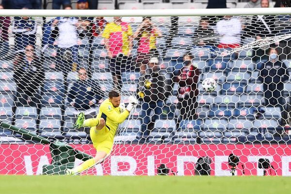 David Marshall Scotland v Partrik Schick Czech Republic Euro 2020