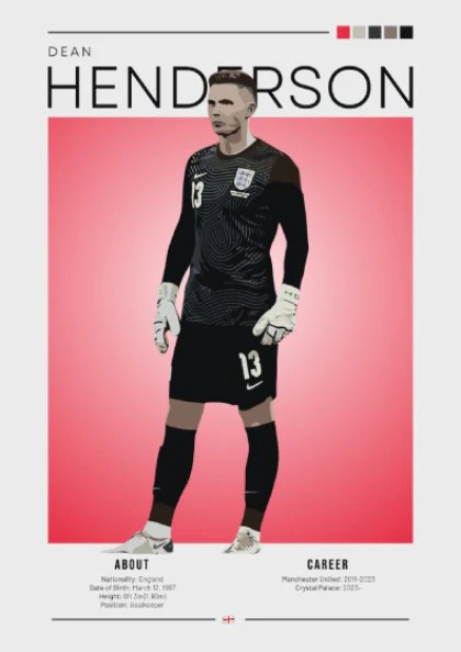 Dean Henderson Wall Art - England National Team Poster