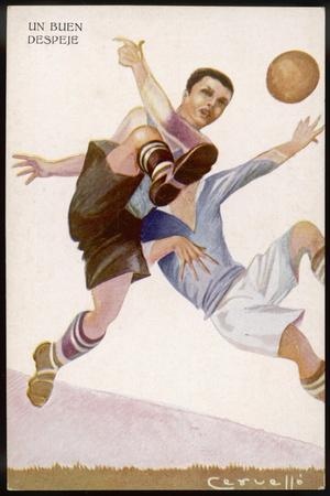 Un Buen Despeje — Vintage Spanish Football Poster