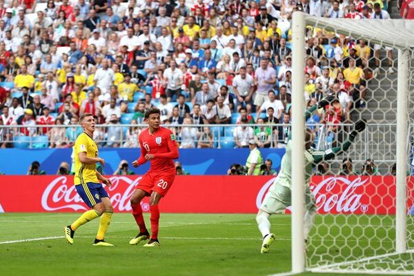 Dele Alli England scores v Sweden Samara World Cup 2018