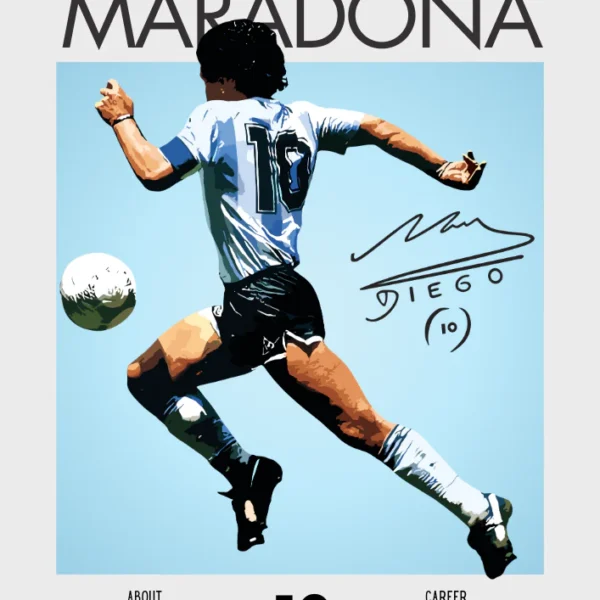 Diego Maradona Argentina Poster - Legendary Football Icon Print