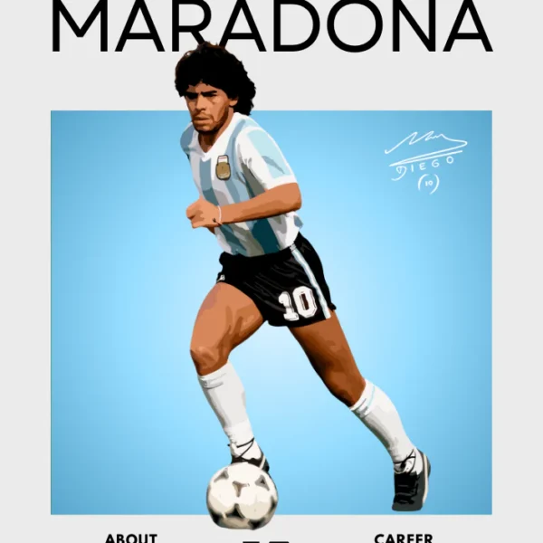 Diego Maradona Argentina Print - Classic Football Legend Poster
