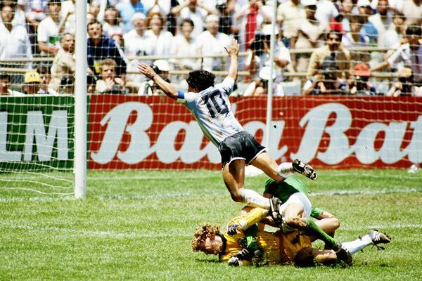 Diego Maradona Argentina v West Germany World Cup Final 1986