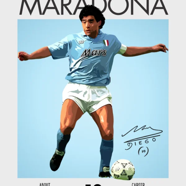 Diego Maradona Napoli Poster - Iconic Football Art Print for Fans