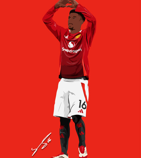Amad Diallo — Manchester United Illustration Poster
