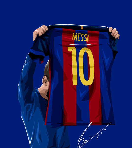 Messi — Barcelona Jersey Illustration Poster