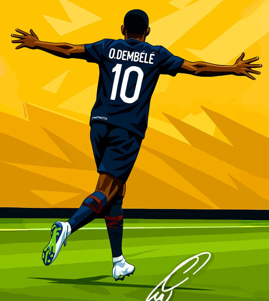 Ousmane Dembele — PSG Illustration Poster