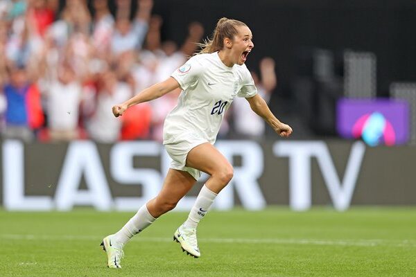 Ella Tonne England celebrates goal v Germany Women's EURO Final 2022