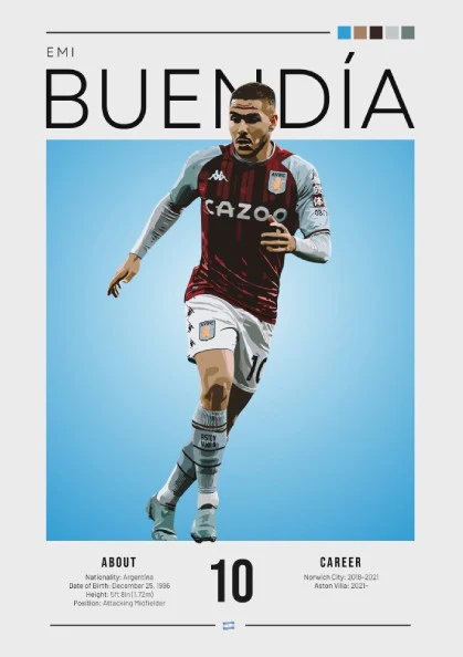 Emi Buendía Football Poster - Sports Wall Art, Decor, Print