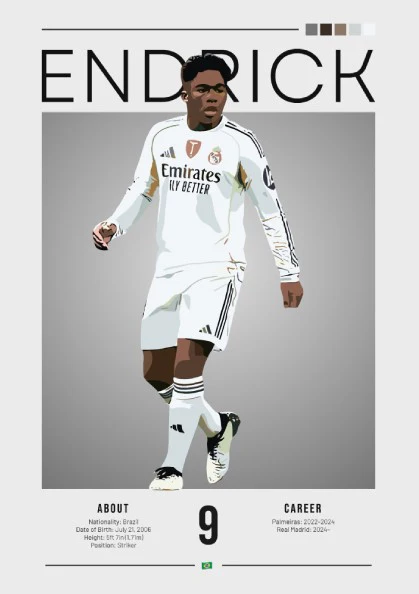 Endrick Real Madrid Player Poster - Football Art, Wall Decor