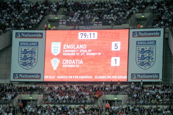 England 5 - Croatia 1 Final Scoreboard