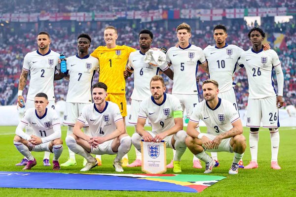 England Starting X1 v Spain Final Berlin EURO 2024