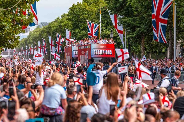 England Women's Euro winners celebration parade London 2025