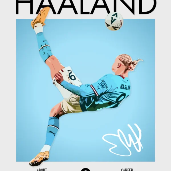 Erling Haaland Manchester City Poster - Powerful Football Print for Fans