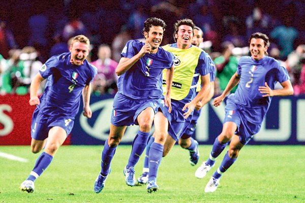 Fabio Grosso of Italy celebrates victory