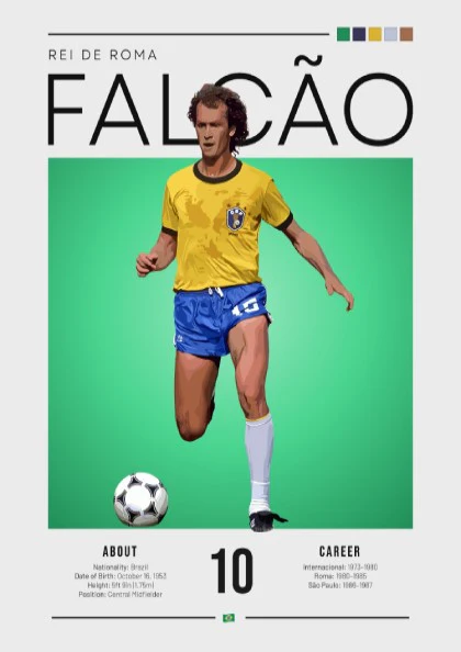 Falcão Brazil Football Players - Vintage Sports Poster