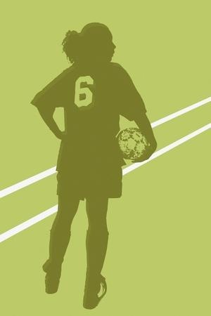 Female Soccer Player — Silhouette Poster