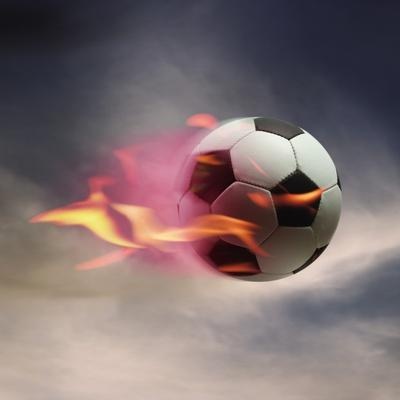 Flaming Soccer Ball — Action Poster