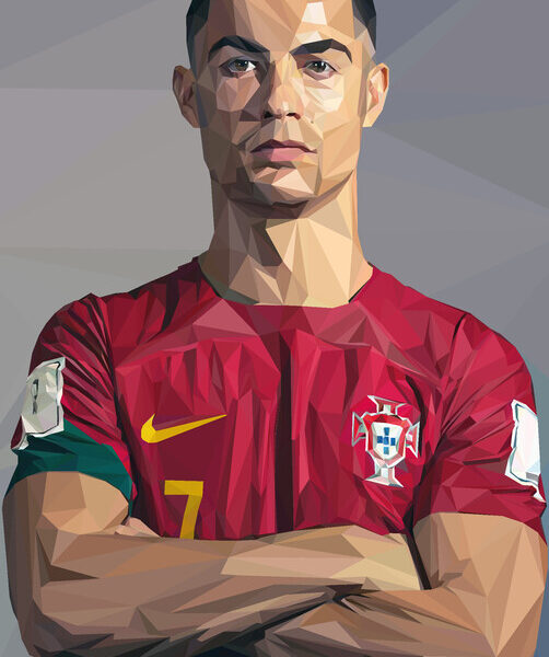 Cristiano Ronaldo — Portugal Low-Poly Portrait Poster