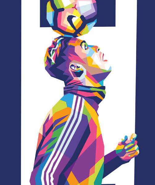 Footballer Heading the Ball — Pop Art Poster