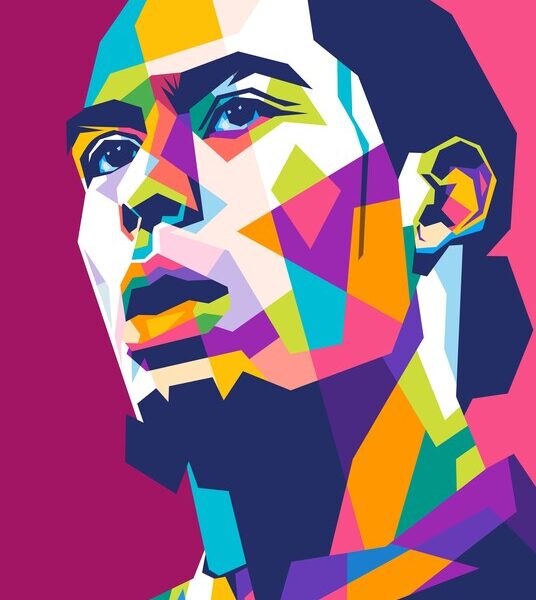 Footballer Portrait — Geometric Pop Art Poster