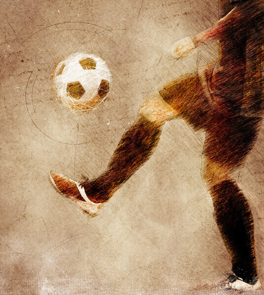Soccer Kick — Sketch Style Poster