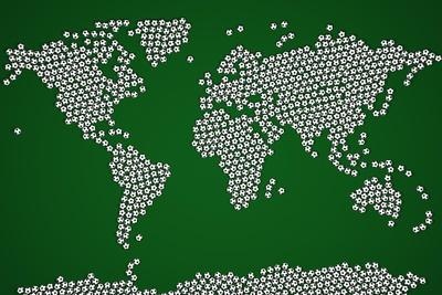 Soccer Balls World Map Poster
