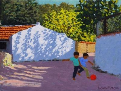 Football in Bodrum — Sunlit Courtyard Poster