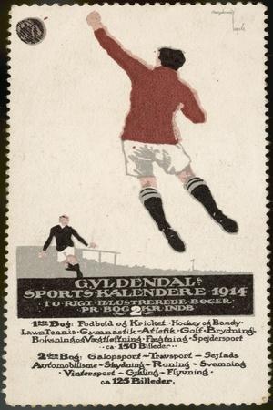 Gyldendal Sports Calendar 1914 — Vintage Football Poster