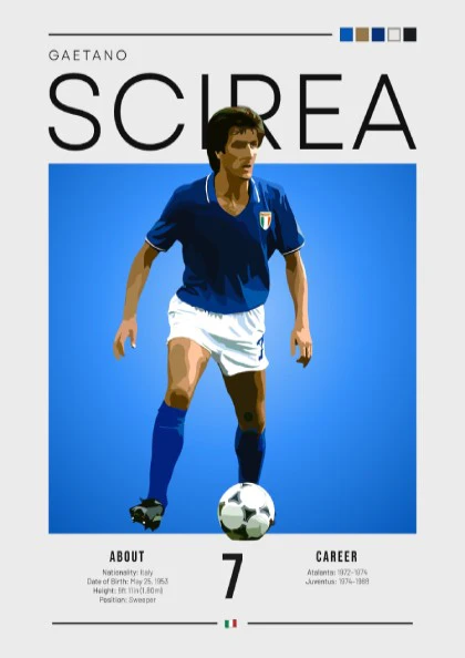 Gaetano Scirea Poster - Italian Football Legend Artwork