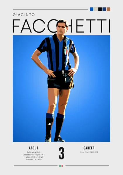Giacinto Facchetti Poster - Italian Football Legend