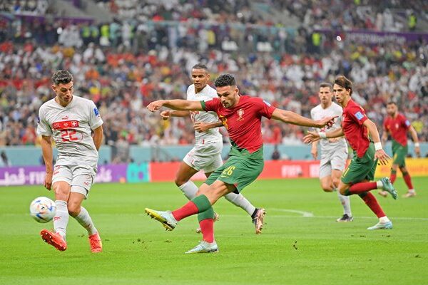 Goncalo Ramos Portugal scores v Switzerland Last 16 World Cup 2022