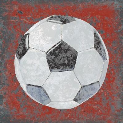 Soccer Ball Pop Art Print — Red Grunge