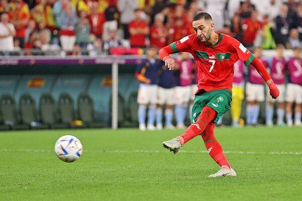 Hakim Ziyech Morocco penalty v Spain Last 16 World Cup Qatar 2022