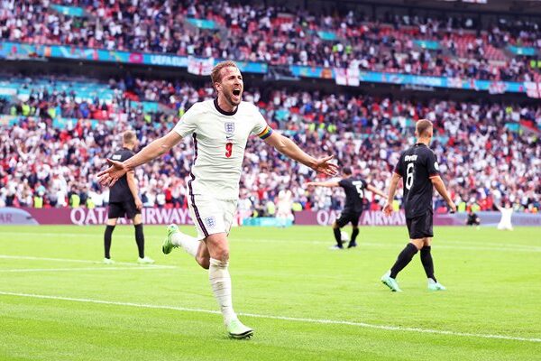 Harry Kane England celebrates goal v Germany Wembley Euro 2020