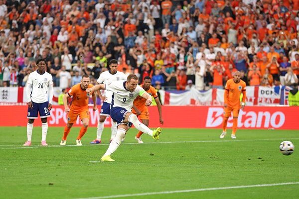 Harry Kane England scores penalty v Netherlands Semi-Final EURO 2024