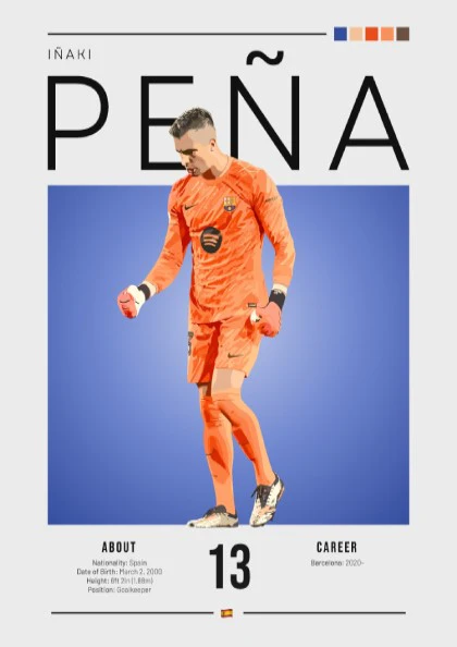 Iñaki Peña Poster - Barcelona Goalkeeper Decor